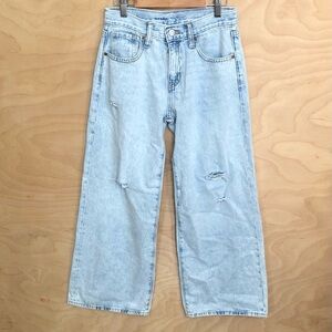 Old Navy High Rise Super Baggy Wide Legs Jean Light Blue Cotton Kids Sz 12.